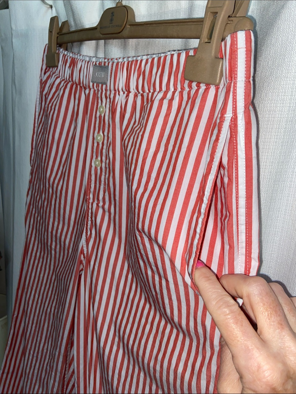 J.Crew Red and White Striped 100% Cotton PJ Style Pants - Picture 5 of 9